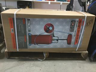 Portable Upright 20 Gallon Oil Drainer, Unused.