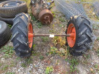 Selling Off-Site - 527 North 200 East, Raymond, AB -  Garden Tractor Tires w/ Axle. Tire Size 6-12.