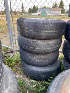 Selling Off-Site - 527 North 200 East, Raymond, AB -  (8) Tires on Aluminum Wheels. Various Sizes.