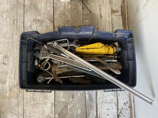 Selling Off-Site - 527 North 200 East, Raymond, AB -  Black Box of Miscellaneous Tools. Spclet. Wrenches, Etc.
