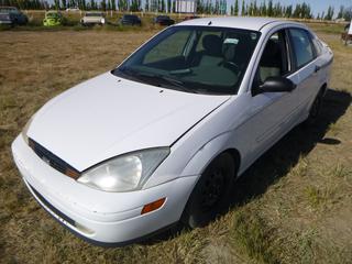 *SELLING OFFSITE COALDALE, AB* 2001 Ford Focus SE c/w 2.0L 4 Cyl, Auto, AC, Tilt, Cruise, Pwr Windows, Locks, Trunk & Mirrors. Showing 261,883 Kms. S/N 1FAFP38361W281179.
