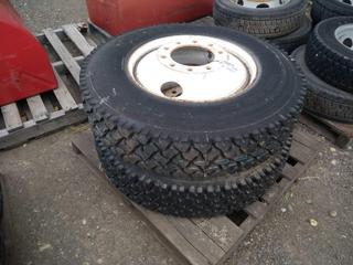 Pair of KUMHD Power Fleet 936 11R24.5 Tires & Rims.