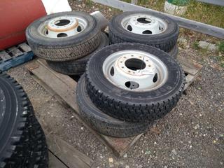 Quantity of Continental HDR/HSR 225/70R 19.5 Tires & Rims.