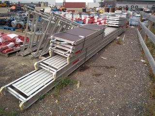 Quantity of Aluminum Stages 16', 20', 24', & 7' Aluminum Scaffold Decking.