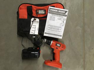 Black & Decker 18V Drill & Charger, No Battery.