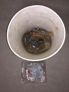 Bucket of Assorted Shackles, Sockets, Etc.