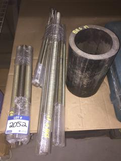 Quantity of Assorted Threaded Rods & Holder.