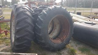 Selling Off-Site - 527 North 200 East, Raymond, AB -  (4) 20.8-38 Tractor Tires w/ Rims.