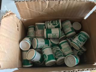 Selling Off-Site - 527 North 200 East, Raymond, AB -  Box of Mini Quaker State Motor Oil, 4 oz Salt Shakes (Promotional Item).