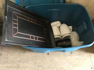 Selling Off-Site - 527 North 200 East, Raymond, AB -  Bin w/ Serving Tray & (4) Vases.