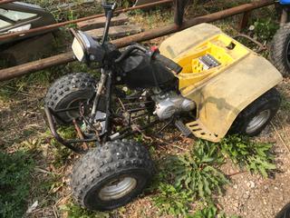 Selling Off-Site - 527 North 200 East, Raymond, AB -  Yamaha Yellow Quad. (Parts).
