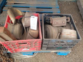 Quantity of 3 1/2" & 4" Straps & Buckets.