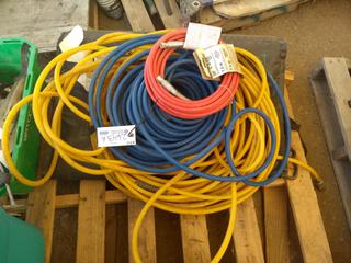 Quantity of Assorted Tools, Air Hoses & Rad Cover.