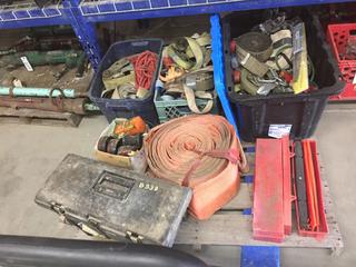 Pallet of Assorted Straps, Safety Lights, Warning Triangle Kits, Etc.