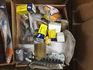 Box of Assorted Lights, Electrical, Etc.