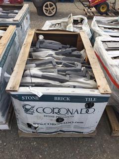 Quantity of Stone Brick Tiles, Corners, Grey.