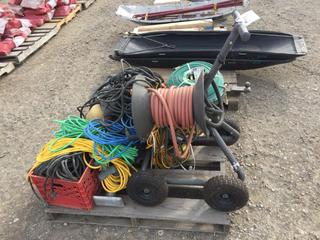 Portable Hose Reel/ Garden Hose/ Extension Cords/ Reel of Cable.