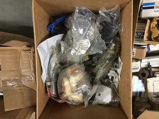 Box of Assorted Chain Saw Parts.