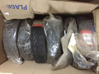 Box of Lawn Mower Wheels.