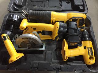 DeWalt 4pc 18V Hand Tools Including Reciprocating Saw, Circular Saw, (2) Batteries & Charger.