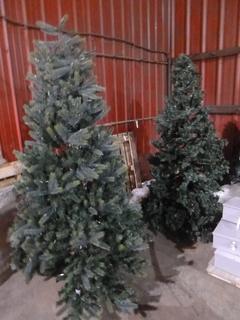 (2) 7' Pre-Lit Christmas Tree