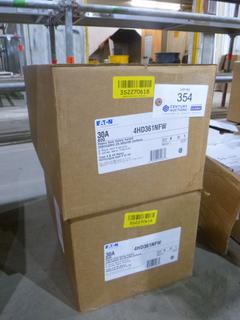 (2) Eaton Heavy Duty Safety Switch, Series B, 3 Pole, Non Fusible, Type 4 and 4X Rated