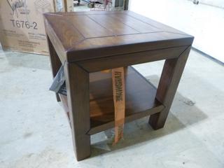 (1) Signature Design Square End Table, Model T676-2, 24" x 24" x 25" (In Box)