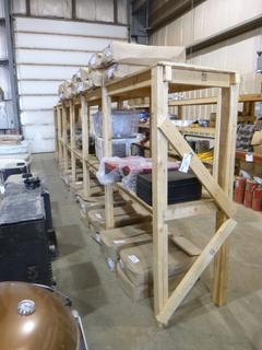 Wooden Shelving, 24' x 25 1/2" x 74", Contents of Middle Shelf Included