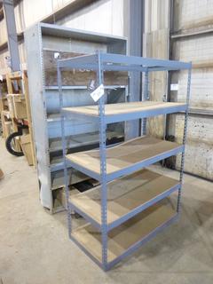 4 Tier Shelving Unit, 47 3/4" x 23 3/4" x 71 3/4", (1) 7 Tier Shelving Unit, 48" x 18" x 87" * Note Damaged*