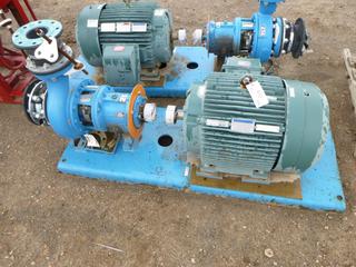 (1) Reliance Electric Duty Master 841XL Motor, 75 HP, 460V, 80.7A, 3 Phase, (1) Goulds Pump, Size 4x6-106, Mounted on Plate