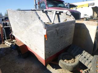 Utility Trailer w/ Side Walls, 8' x 4 1/2', C/w Scrap Wood, Single Axle *Note Flat Tire* *NO VIN*