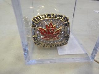 (1) 2004 World Cup of Hockey Replica Championship Ring, Canada, S. Gagne (G1)