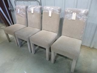 (4) Fabric Covered Dining Room Chairs, (W2-3-1)