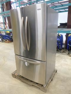 Kenmore Elite French Door Refrigerator, Model 596.78583801, Bottom Freezer, S/N KW4721835 *Note Freezer Handle Broken on right Side* **Refurbished**  C/w 1 Yr Replacement Warranty *Item includes a warranty purportedly by the Consignor.  Century has not verified this to be true. Buyers must satisfy themselves on this point by contacting My Appliance Shop At 587-335-9473 directly* (EW-5,4)