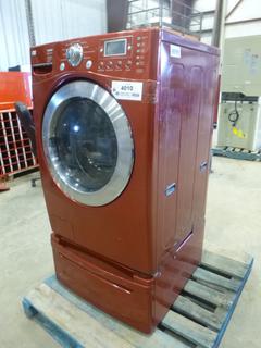 LG Tromm Front Load Washer, Model WW2688HCM, C/w Pedestal Base, S/N 701KWQW00300 **Refurbished** C/w 1 Yr  Warranty* *Item includes a warranty purportedly by the Consignor.  Century has not verified this to be true. Buyers must satisfy themselves on this point by contacting My Appliance Shop At 587-335-9473 directly* (EW-5,2)