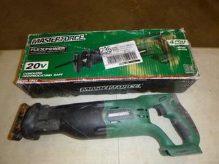 (2) Master Force cordless Reciprocating Saws, 20V *Note No Batteries* (B2)