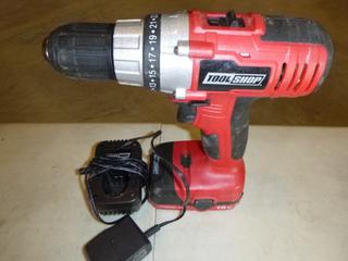 (1) Tool Shop Drill w/ Charger, 1/2" Chuck, Variable Speeds, Maximum Torque  (B2)