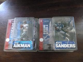 Dallas Cowboys Troy Aikman and Detroit Lions Barry Sanders McFarlane NFL Legends Figures (Unopened)