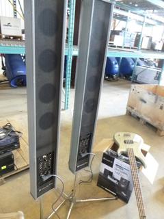 (2) Meeting Amps on Stands, (1) Rocker RB - 100 Bass Guitar, Samsung Micro Component Audio System w/ Remote ( C2 Back Floor)