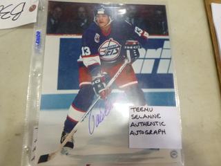 Teemu Selanne Authentic Autographed Picture, Jason Arnott Authentic Autographed Picture  *Note No C.O.A.* (Located Upstairs)