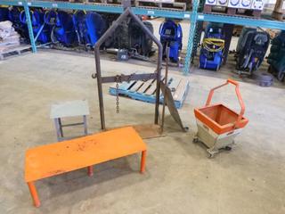 Orange Metal Stand, Bottle Holder, Grey Metal Stand, Flat Metal Stand on Wheels, A-Feeder, (WR-4)