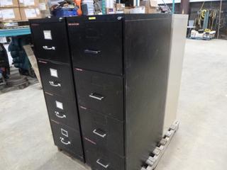 (3) 4 Drawer Filing Cabinet, 18"L x 28"W, 51"H, (WR-4)