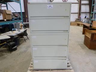 (1) 4 Drawer File Cabinet, 67"H x 36"W x 17 1/2"L, (1) 5 Drawer File Cabinet, 65"H x 36"W x 18"L, (WR-4)