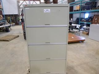 (1) 4 Drawer File Cabinet, 68"H x 36"W x 17 1/2"L, (1) 4 Drawer File Cabinet, 56 1/2"H x 35"W x 18"L, (WR-4)