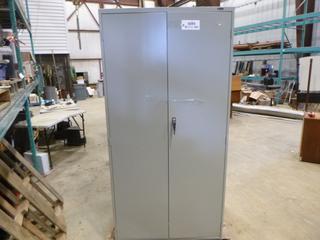 (2) 2 Door Storage Cabinet, 20"L x 36"W x 73" *NOTE: 1 Missing Door Lock, (WR-4)