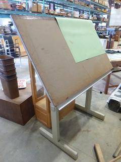 40" x 61" Drafting Table, Stand Up Dry Erase Board, Wall Hung Dry Erase Board