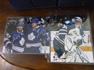Phil Kessel and Dion Phaneuf Autographed Toronto Maple Leafs 8" x 10" Photo.  C.O.A. From AJ Sports World.  Signed James Reimer 8" x 10" Toronto Maple Leafs Photo.  C.O.A. From Frozen Pond