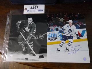 Red Kelly Toronto Maple Leafs 8" x 10"Autographed Picture.  C.O.A. From Frozen Pond.  Todd Warriner Toronto Maple Leafs 8" x 10" Signed Picture.  C.O.A. From Frozen Pond