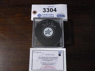 Tyler Seguin Autographed Dallas Stars Puck.  C.O.A. From Frozen Pond