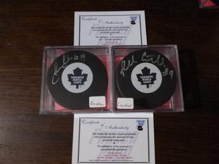 Bruce Boudreau and Russ Courtnall Signed Toronto Maple Leafs. C.O.A. From Frozen Pond